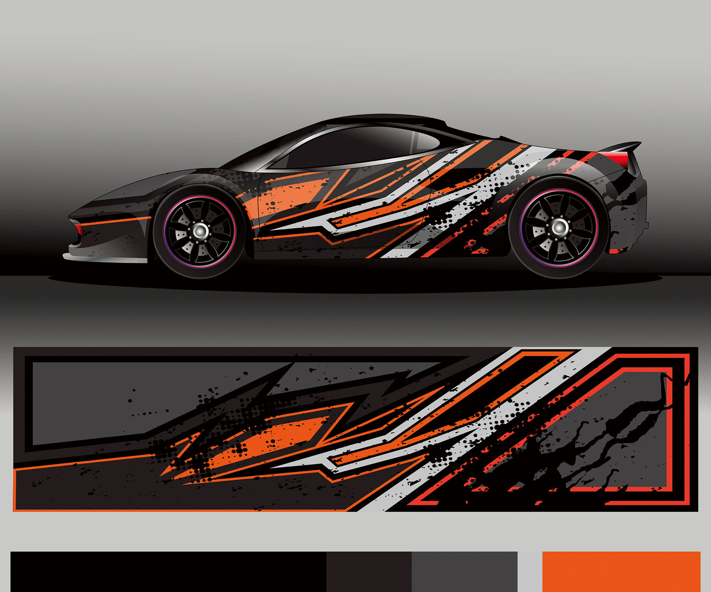 Full Body Racing Car Graphic Decal Vinyl Wrap Modern Design Vector Image Car Full Wrap Sticker Decorative Car Decal 300*60cm