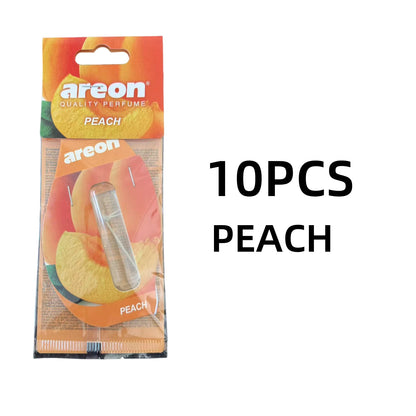 Areon 5/20pcs PEACH Scent Car Air Freshener, Natural Tea-Scented Paper, Car-Mounted Hanging Type, Car Interior Accessories