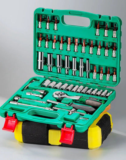 Advanced Car Repair Kit , Ratchet Wrench Set with Sockets Screwdriver Bits, Professional Tool Set, Car Maintenance Essentials