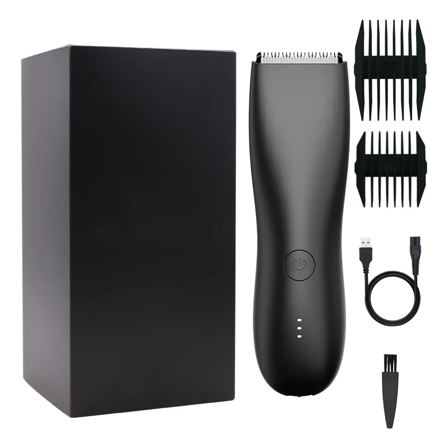 [IPX6] Men's Groin/Body Trimmer w/ SkinSafe - Foil Blades & Precision, Rechargeable Ball Shaver for Sensitive Skin