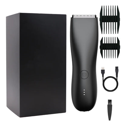 [IPX6] Men's Groin/Body Trimmer w/ SkinSafe - Foil Blades & Precision, Rechargeable Ball Shaver for Sensitive Skin