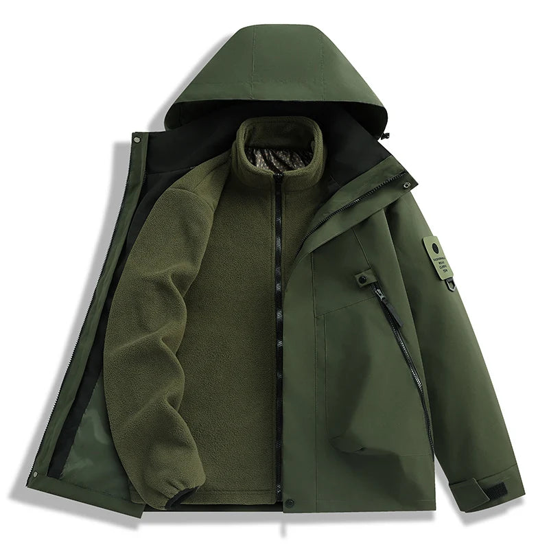 Paul 2026 Men's Thickened down Cotton Jacket Hooded Warm Workwear Ultra-Thick Outerwear Fashionable Urban Style Polyester Fiber