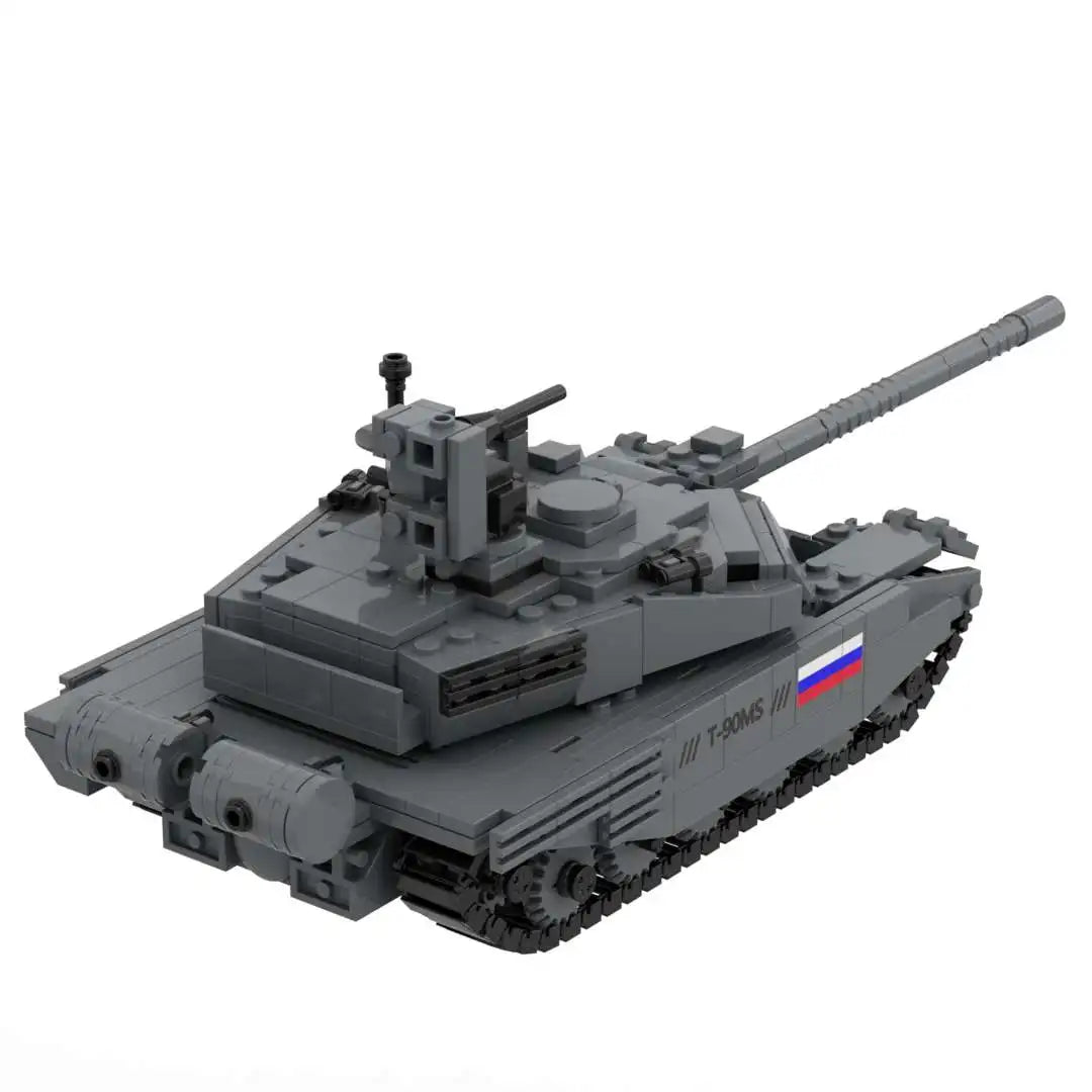 T-90MS Main Battle Tank Building Blocks Set Bricks Model Kit Camouflage Versions Assembly Armored Vehicle Toy Gift for Collector