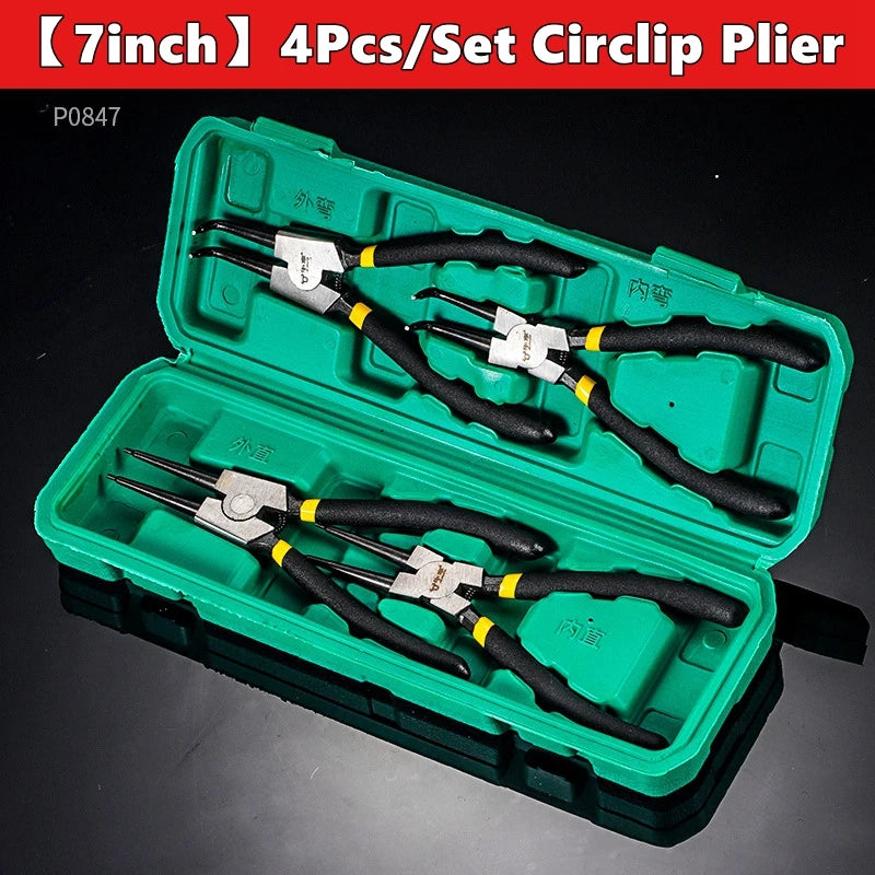4Pcs 6/7inch Circlip Plier Inside Outside Snap Ring Spring Plier Multifunction Auto Repair Hand Tool Auto Repair Kit Accessoires