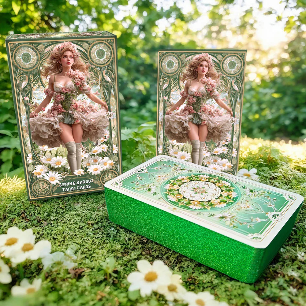 Tarot Cards for Beginners with Guidebook, Spring Sprout Tarot Deck, 80 Oracle and Tarot Cards, Cards with Gilded Learning Edge