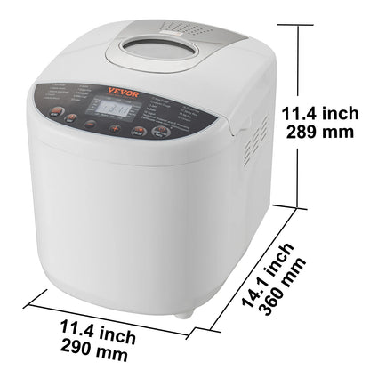 SucceBuy 2/3 LB Bread Maker 15-in-1 Dough Machine Nonstick Ceramic Pan Automatic Bread maker with Gluten Free Setting