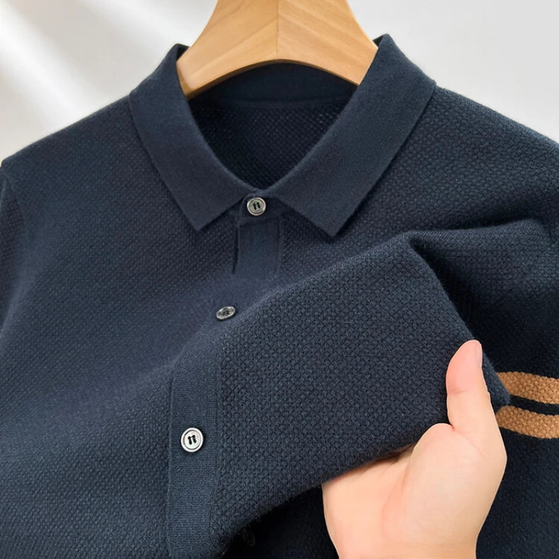 High-quality men's autumn warm long-sleeved sweater, daily commute pullover, stretchable.M-4XL
