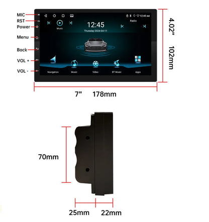 Universal 7"/9"/10“ 2DIN Android 13 4+64G Car Stereo Carplay Android Auto GPS Navigation Bluetooth FM RDS Radio WIFI Touchscreen