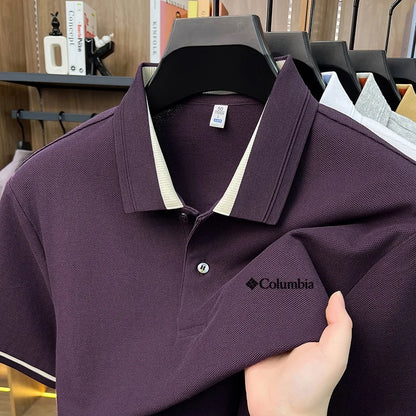 100% Pure Cotton Summer Exquisite Letter Embroidery Fashionable Polo Shirt Short Sleeve Men's Best-Selling Brand Comfortable Top