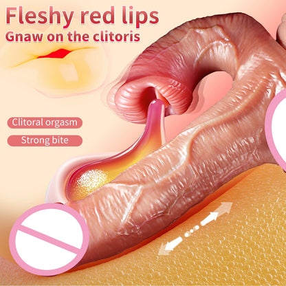 Realistic Dildo Telescopic Vibrator Remote Control Female Stimulator Big Penis Anal Plug Heating Thrusting Sex Toys for Women
