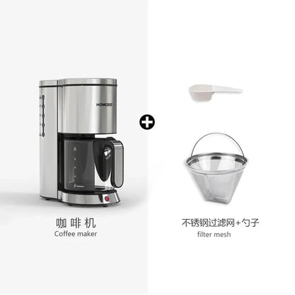 220V HOMEZEST German Coffee Maker Automatic Drip Coffee Machine Mini American Brewer for Home Tea WAQ