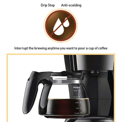 Philips HD7432 Drip Coffee Maker 220V Fully Automatic Coffee Machine 600ML Drip Filter Small Multi-functional Coffee Pot