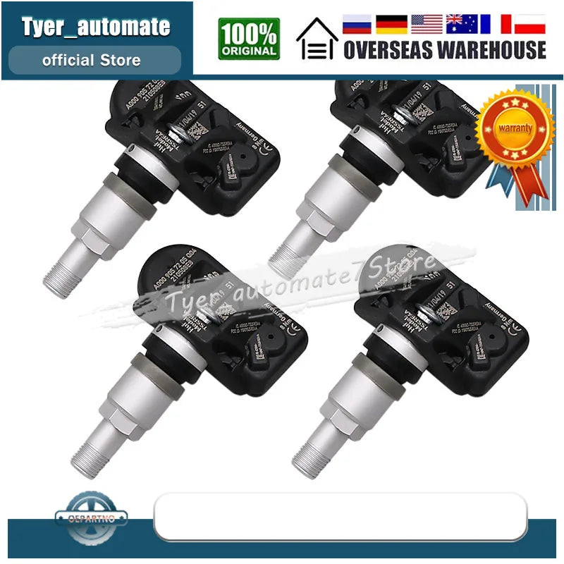 For 2019-2020 Mercedes Benz Sprinter 1500 2500 4Pcs TPMS Tire Pressure Sensor 433Mhz A0009057205