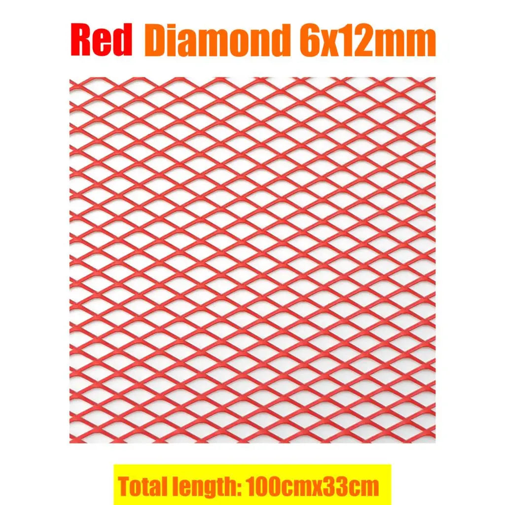 100x33cm Car bumper grille Aluminum Alloy Rhombic Grille Mesh Sheet Car grid ventilation grille for Bumper Car Accessories