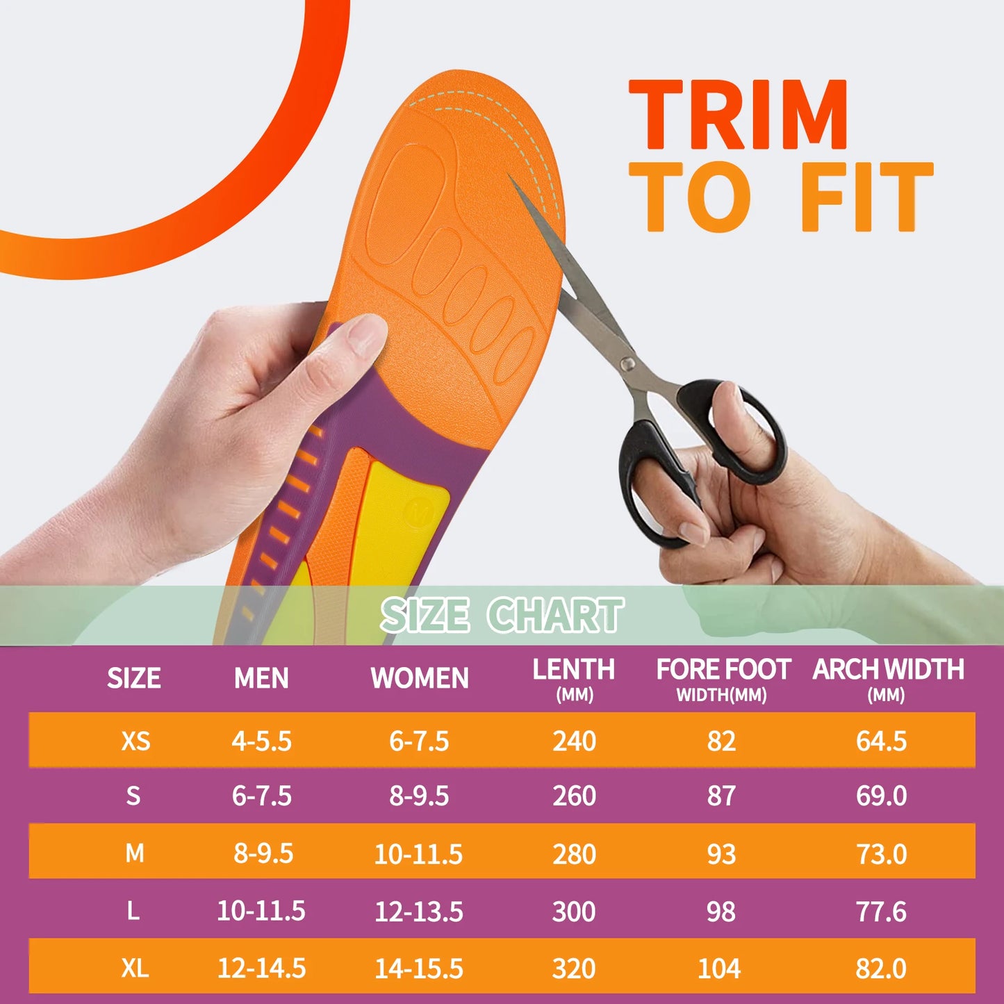 iFitna PU Plantar Fasciitis Pain Relief Men Shock Absorb Orthopedic Insole Women Sneaker Flat Feet Arch Support Shoe Sole Insert
