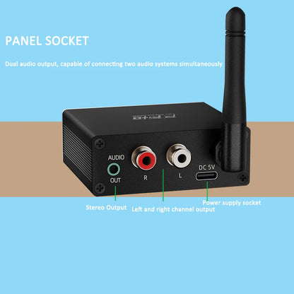 New 2 in 1 Long Range Bluetooth 5.3 Audio Transmitter Receiver RCA 3.5mm AUX Stereo Wireless Adapter For PC TV Headphones Car