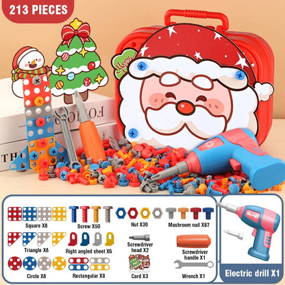 Children Toys Tool Set Electric Drill Screw Nut 3D Puzzle Toys Pretend Play Dinosaur Drilling Assembly Educational Toys for Boys
