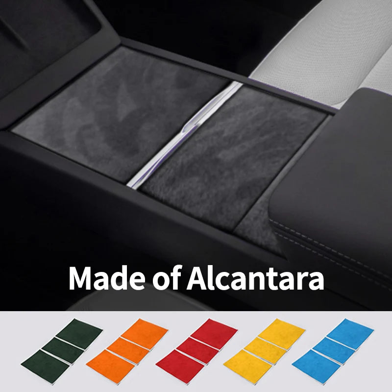 For Tesla Model 3 (2024-) Model Y(2025-) Center Console Panel Trim Sticker Anti Scratch Car Interior Accessory Made of Alcantara