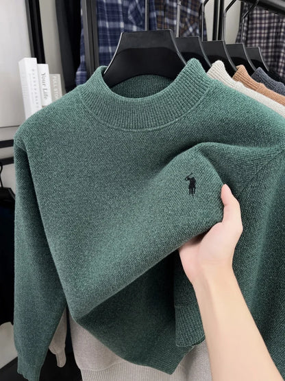 High Quality Brand Fashionable Men's Classic Pony Embroidery Knitted Sweater Hot Selling Autumn Winter New Comfortable Pullover