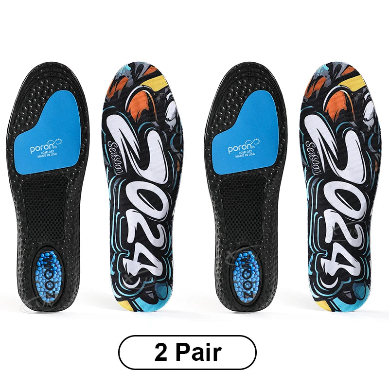 【Xxin】Graffiti Style Sport Insoles Air Cushion Shock Absorption Running Shoes Pad Size 36-46