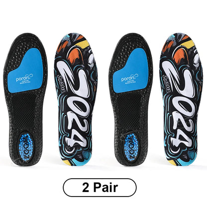【Xxin】Graffiti Style Sport Insoles Air Cushion Shock Absorption Running Shoes Pad Size 36-46