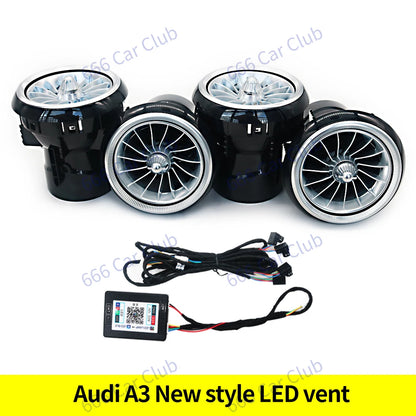 256 Colours Air Vents For Audi A3 S3 RS3 8V 8Y 8P 2004-2020 Car Dashboard Ambient Light LED Air Conditioner Outlet Nozzle Lamp