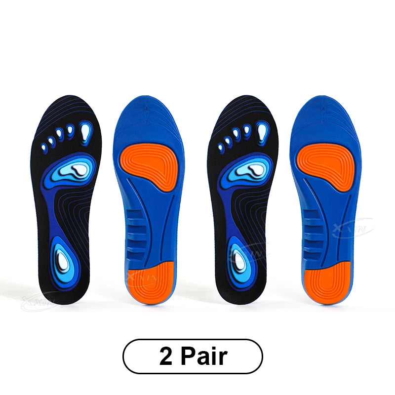 【Xxin】Elastic  Sports Insole Memory Silicone Gel Insoles Breathable Shoe Inserts Men Women Comfortable Shoe Pad Size 34-45