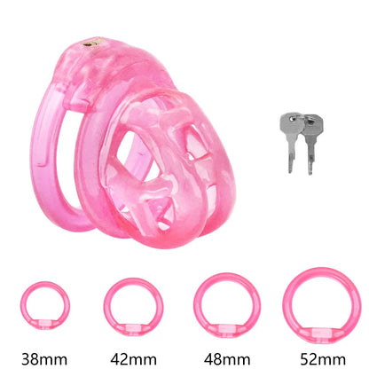 Soft Silicone Chastity Cage Device Anti-Cheating Penis Lock with 4 Size Cock Rings Penis Restraints for Men Discreet Sex Toys