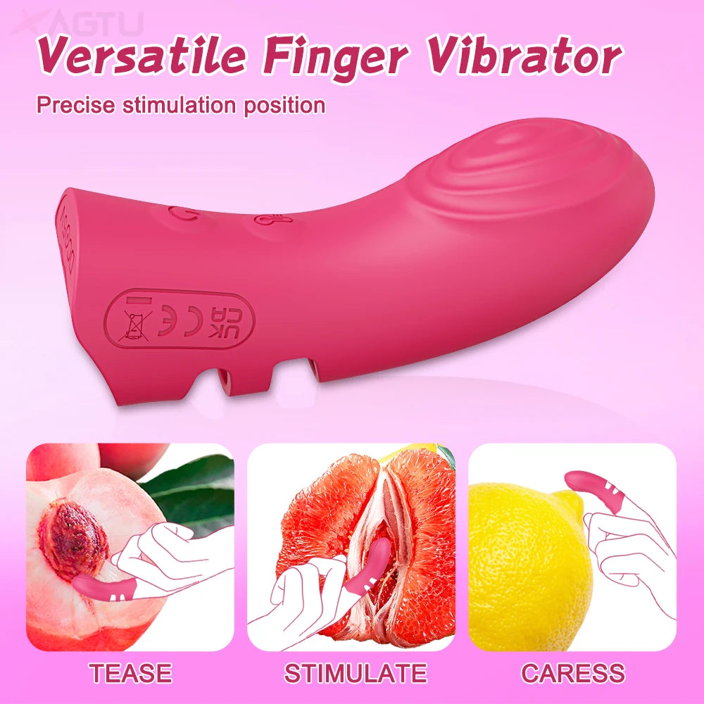 Finger Vibrator for Women Heating Vagina Vibrator Clitoris Nipples Stimulator Female Masturbator Interaction Sex Toy for Couples