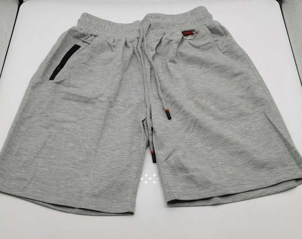 Men's Sports Shorts for All Seasons Cotton Retro Casual Stylish Street Wear Loose Athletic Shorts Zipper Pockets