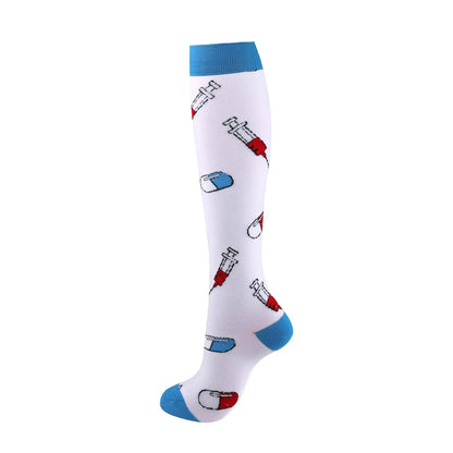 58 Styles Compression Socks 30 Mmhg Heart Star Stripe Socks New Unisex Golfs Tube Thigh Men Outdoor Long Pressure Stockings