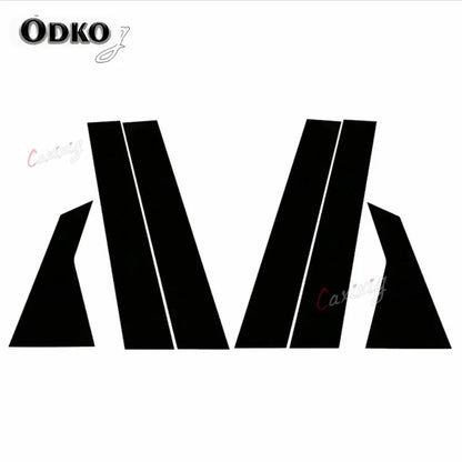 Car Stickers For Honda Civic 8/9/10Th 2006 2007-2020 Glossy Black Door Window Pillar Posts Cover Trim Kits AUTO Accessories