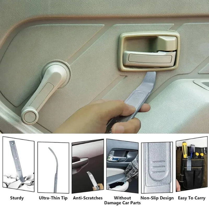 1PCS 4140 Car Pry Bar Trim Removal Tool, Auto Door Dashboard Panel Pry Tool, Vehicle Interior Disassembly Repair Hand Tools