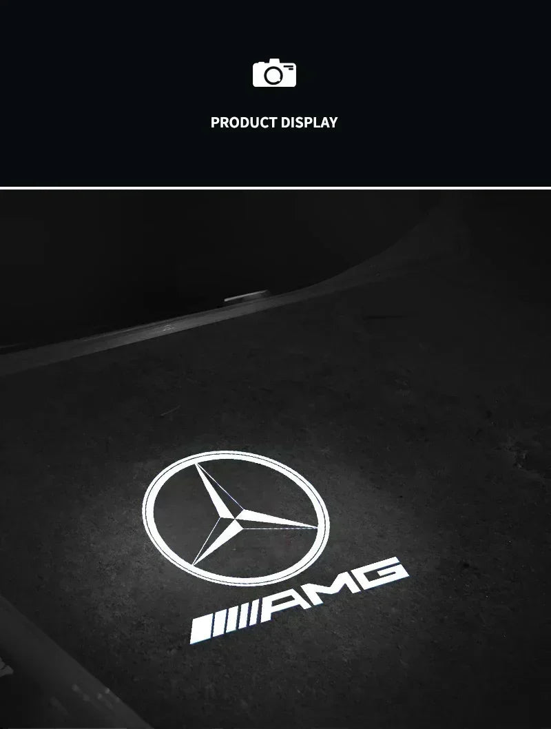QQ 2pcs Car door welcome light logo Emblem Mercedes Benz AMG A C E GLC GLA GLE GLB Class W177 W205 W212 W213 X253 X156 W166 X247