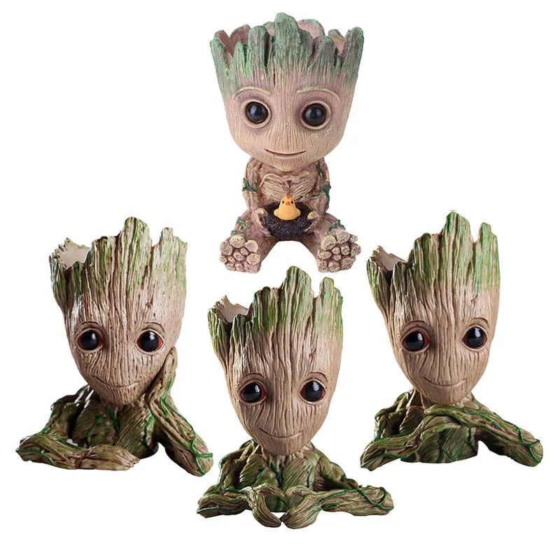 Groot Flower Home Decoration Vases Multifunction Groot Flower Pot Ornaments Arrangement Action Character Figurine Pen Holder