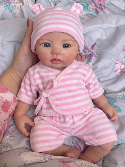 NPK 12inch Abigail Squishy Elastic Platinum Silicone Baby Doll Soft Solid Weighted Doll for Girls around 1.1KG