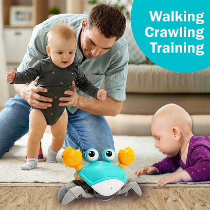Crawling Crab Baby Toy, Interactive Infant Tummy Time Crab with Music, Toddler Walking Dancing Crab, Funny Birthday Gifts