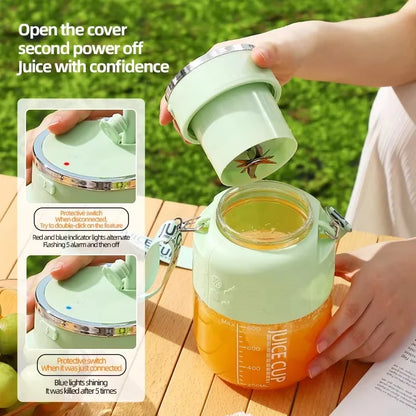Electric juicer wireless portable electric 800ml sports cup large capacity stainless steel blade milkshake machine fresh juicer