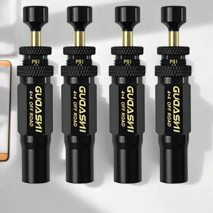 4pcs Tire Pressure Reduction Kit 10-30 PSI/0.7-2.1 BAR Auto-Stop Deflator Valve Set for Offroad Motorcycle SUV and Truck Tires
