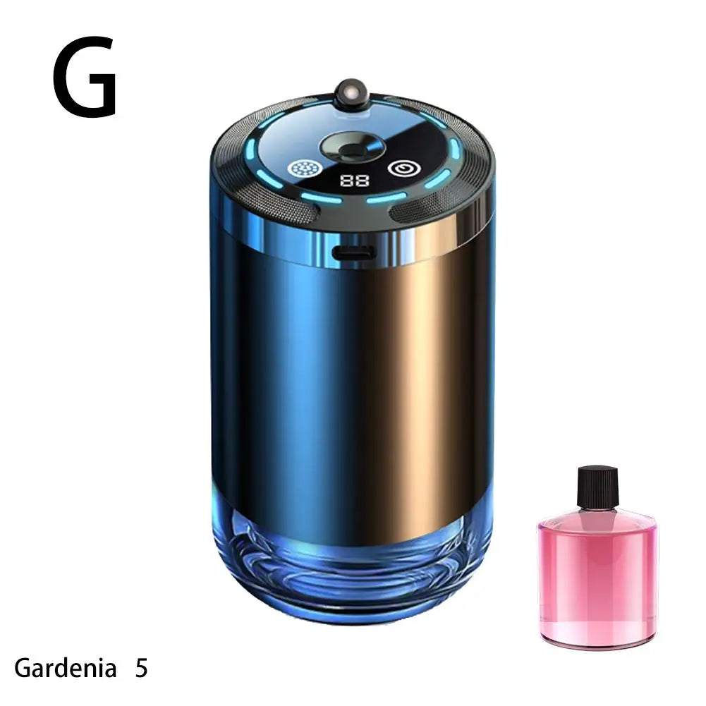 Car Air Freshener LED Light Essential Oil Fragrance Diffuser Smell Distributor USB Rechargeable Aromatherapy Scent Air Refresher