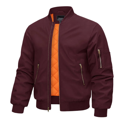 MAGCOMSEN Bomber Jacket Men Warm Zip Up Winter Padded Coat Casual Baseball Jackets Pilot Windbreaker Varsity Jackets