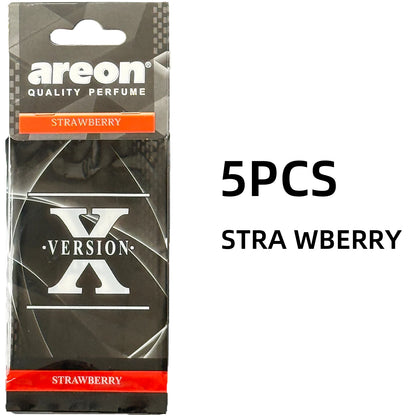 areon 5/20pcs STRA WBERRY Scent Car Air Freshener, Natural Tea-Scented Paper, Car-Mounted Hanging Type, Car Interior Accessories