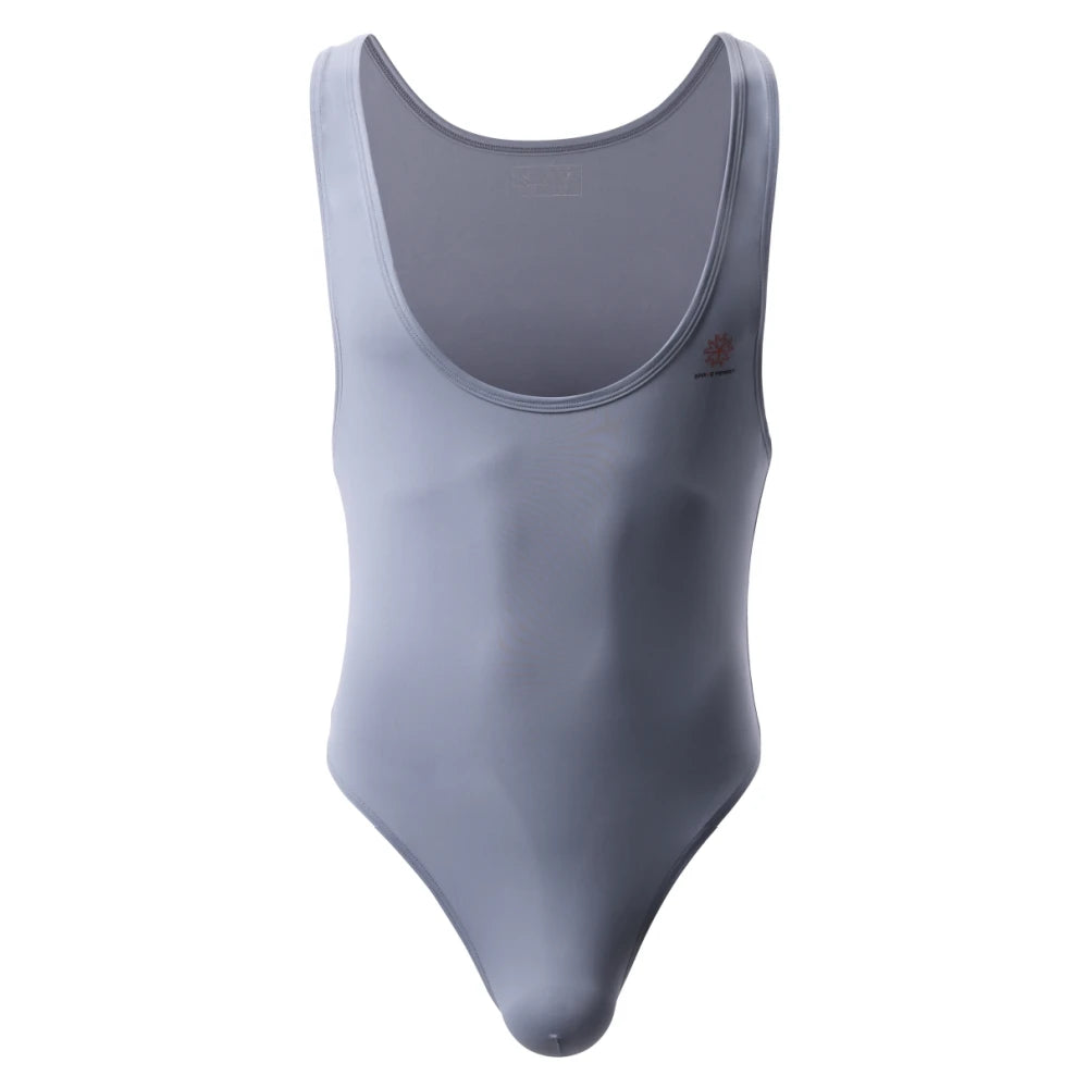 BRAVE PERSON Men's Stretchy Bodysuits One-piece Shapers Slim Fit Singlet Leotard for Body Building Fitness Underwear