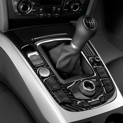 Car Center Console Gear Shift Panel Set, For Audi A4 S4 RS4 A5 S5 RS5 (2007-2016) Carbon Fiber Interior Sticker Trim Accessories
