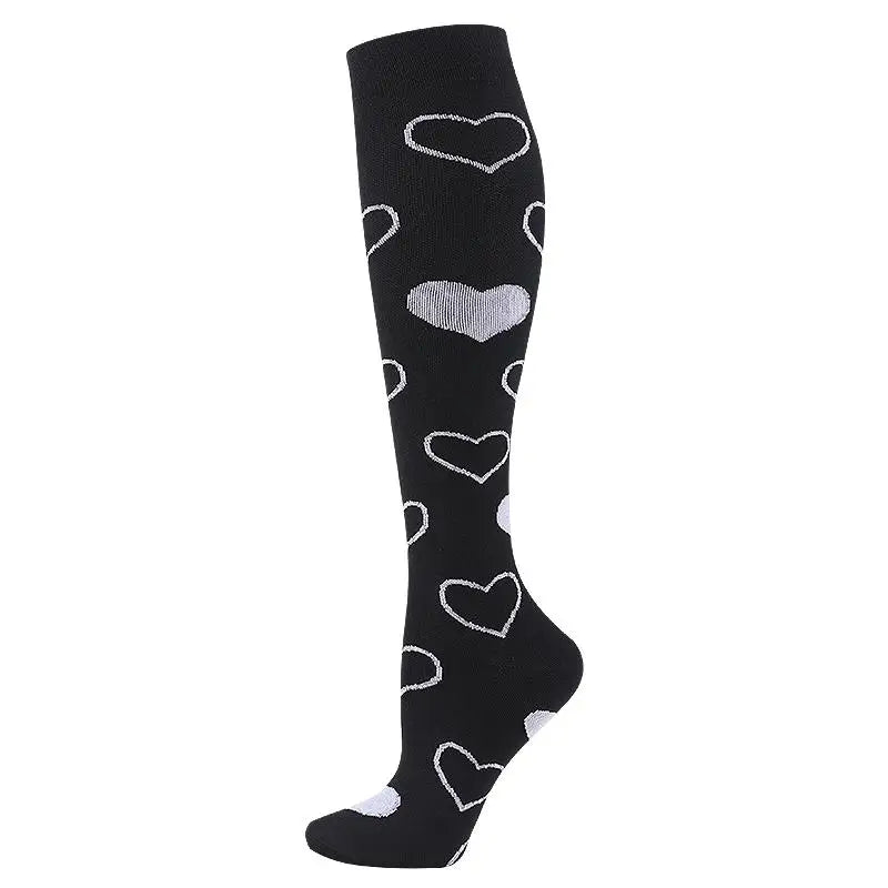 58 Styles Compression Socks 30 Mmhg Heart Star Stripe Socks New Unisex Golfs Tube Thigh Men Outdoor Long Pressure Stockings
