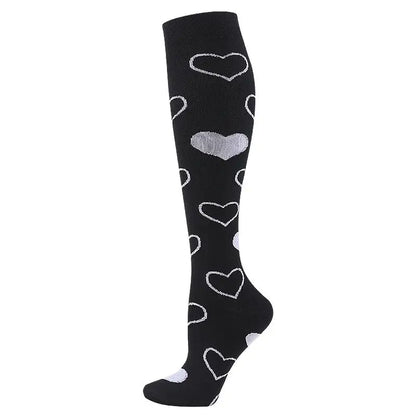 58 Styles Compression Socks 30 Mmhg Heart Star Stripe Socks New Unisex Golfs Tube Thigh Men Outdoor Long Pressure Stockings