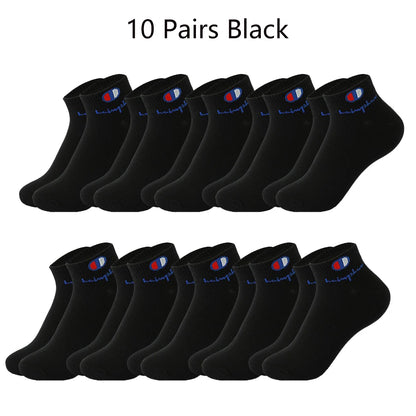 10/20/30 Pairs Ankle Socks Men Women Cotton Brand Socks Athletic Running Socks Cushioned Breathable Low Cut Sports Short Socks