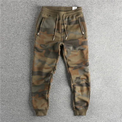 Thickened Wear-Resistant Men's Casual Camouflage Pants Autumn Winter Warm Sports Trousers Loose Fit Long Pants Trendy
