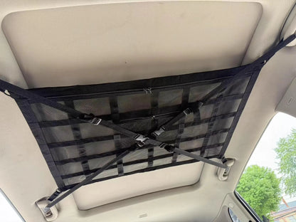 Car Ceiling Cargo Net Strong Load-Bearing Mesh Car Roof Storage Organizer Car Ceiling Net Storage For SUV Long Trip Camping