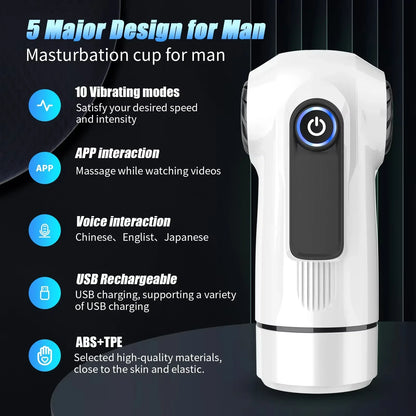 Automatic Male Masturbators APP Control 10Powerful Vibration Sucking Reel Pocket Pussy Trainer Machine Adult Sex Toys for Man 18